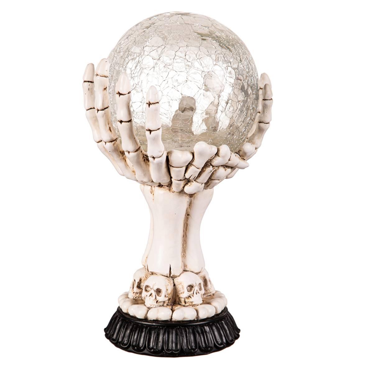 Evergreen LED Skull Hand Globe Statuary