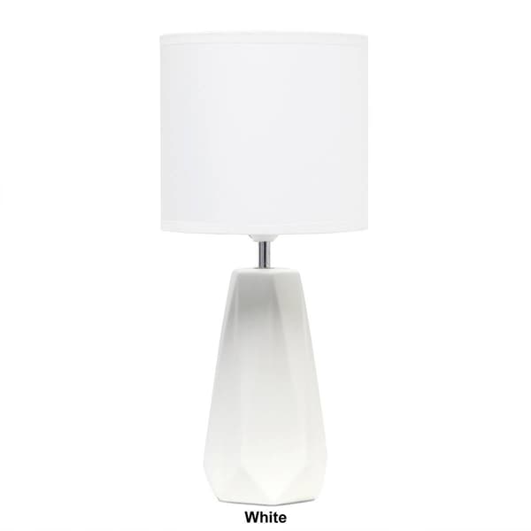 Simple Designs Ceramic Prism Base Table Lamp