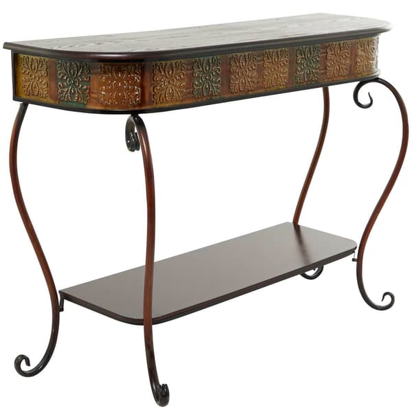 9th & Pike® Dark Brown Traditional Metal Console Table