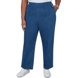 Plus Size Alfred Dunner Ann Arbor Pull On Jeans - Short Length