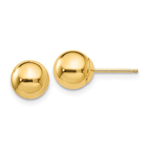 Gold Classics&#40;tm&#41; 14kt. Gold 7mm 3D Ball Stud Earrings - image 