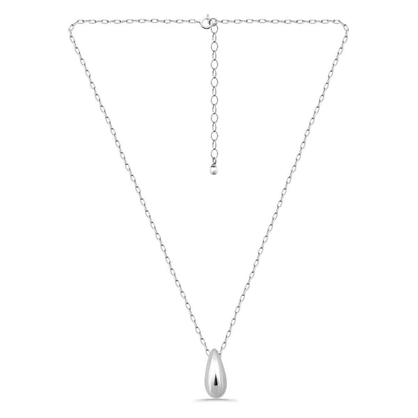 Designs by FMC Sterling Silver Sculpted Teardrop Slide Necklace