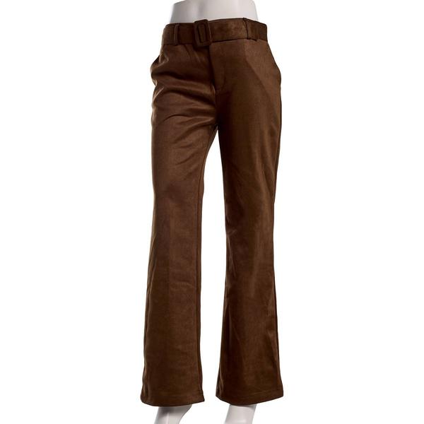 Juniors Love Tree Belted Stretch Suede Flare Pants - image 