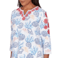 Petite Alfred Dunner Port Side Coastal Embroidered Blouse - image 4