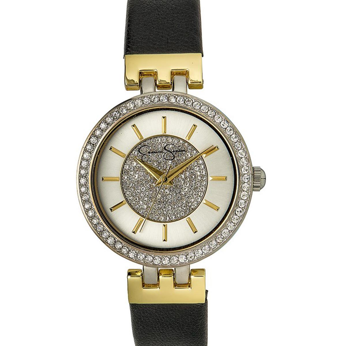 Womens Jessica Simpson Pave Dial Strap Watch - JS0070TTG