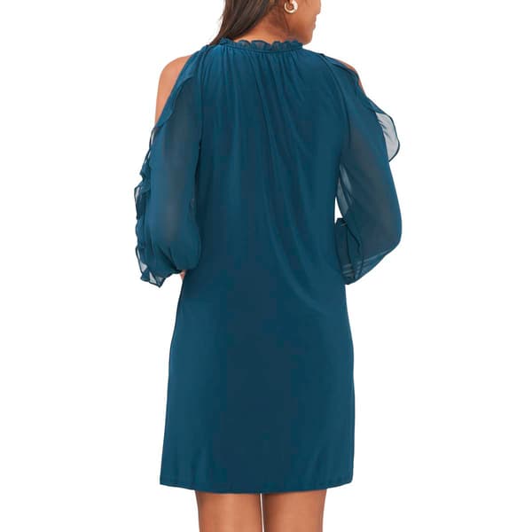 Womens MSK Cold Shoulder Ruffle Sheath Trim Dress