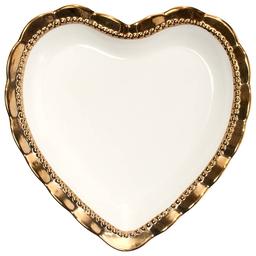 Bombay 10 In Gold Edge Heart Shape Dinner Plate