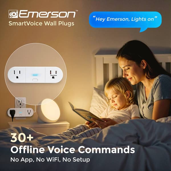 Emerson Smartvoice Dual Outlet Plug