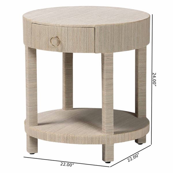 bali & pari Sadia Bohemian Woven Natural Grasscloth Nightstand