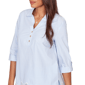 Womens Ruby Rd. French Riviera Coastal Stripe Lace Hem Blouse - image 5