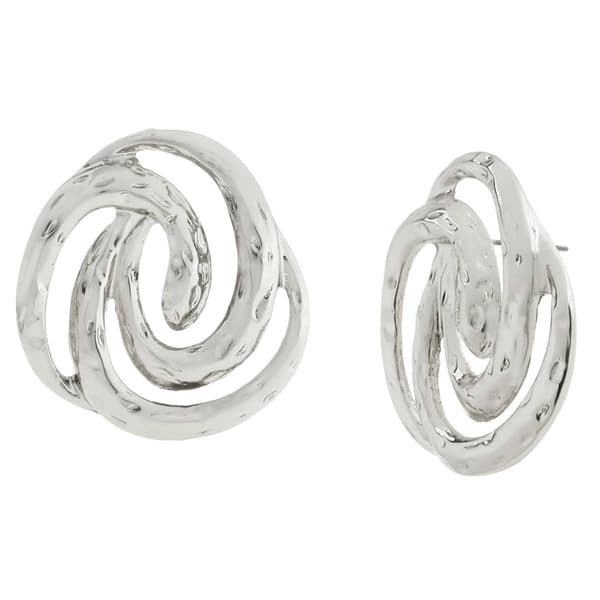 Steve Madden Vintage Silver Spiral Post Earrings - image 