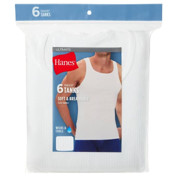 Mens Hanes Ultimate® Core 6pk. Tank Top - White