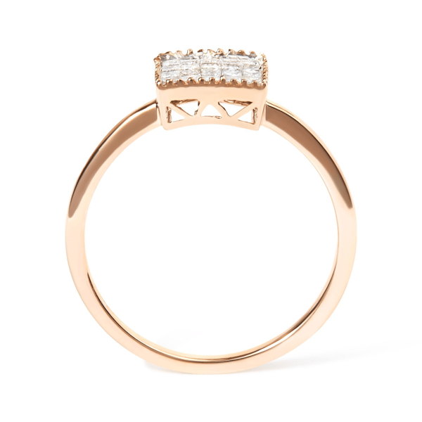 Haus of Brilliance Rose Gold 1/3ctw. Princess Cut Diamond Ring