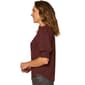 Plus Size Democracy Smocked Elbow Sleeve V Neck Solid Blouse - image 3