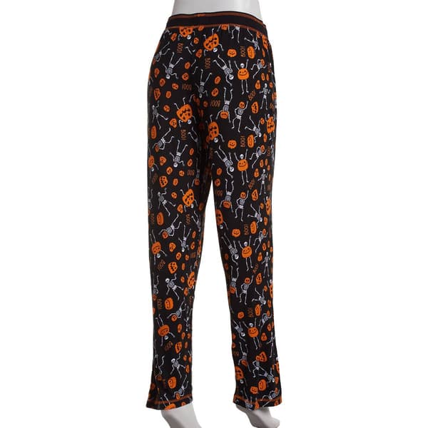 Womens Rene Rofe Halloween Pumpkin Skeleton Pajama Pants