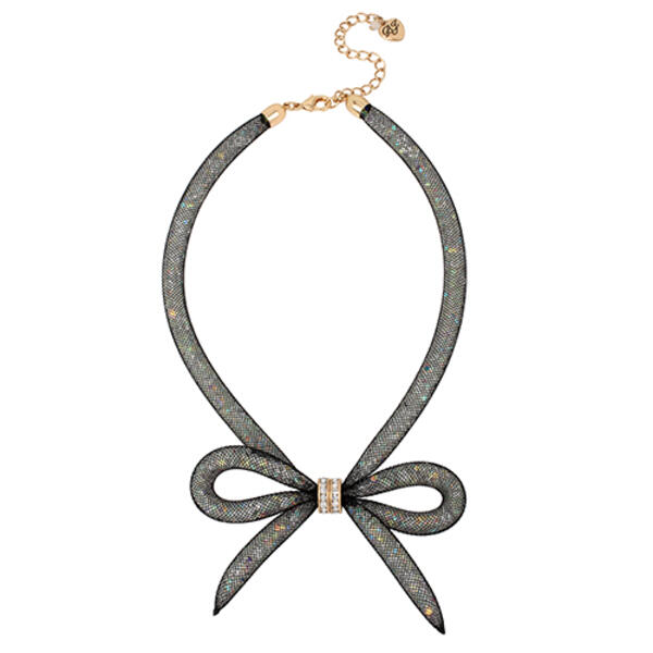 Betsey Johnson Mesh Bow Collar Necklace - image 
