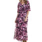 Womens Luxology Elbow Sleeve Print Tier Maxi Dress - image 3