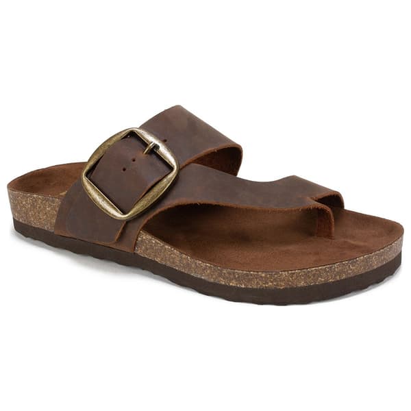 Womens White Mountain Harley Comfort Leather Footbed Sandals - image 