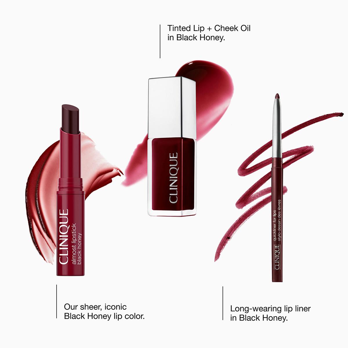 Clinique 3pc. Black Honey Lip & Cheek Makeup Gift Set - $55 Value