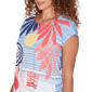 Petite Hearts of Palm Smooth Sailing Stripe Beach Scene Tee - image 5