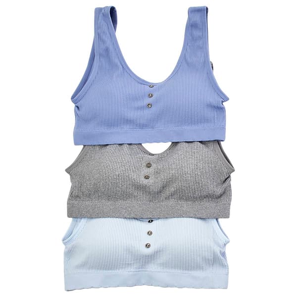 Womens Lucky Brand 3pk. Ribbed Seamless Bralettes LVD14352BV - image 