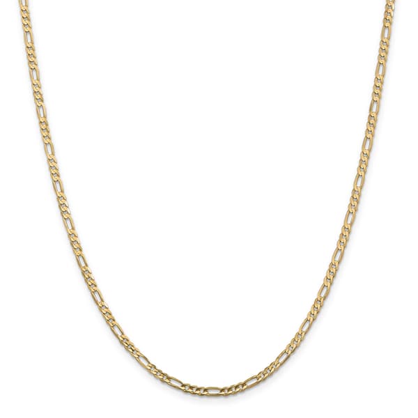 Gold Classics&#40;tm&#41; 3mm. 14k Concave Open Figaro Chain Necklace - image 