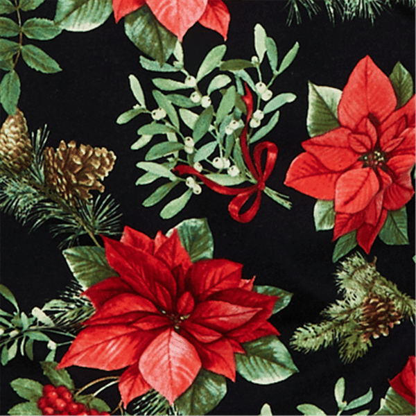 Womens Alfred Dunner Classics 3/4 Sleeve Poinsettia Blouse