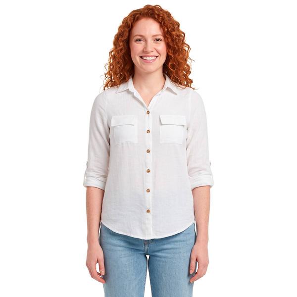 Womens Notations 3/4 Button Front Solid Tuwa Blouse - image 