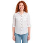 Womens Notations 3/4 Button Front Solid Tuwa Blouse - image 1