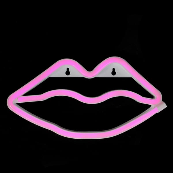 Northlight Seasonal Pink LED Valentine&#39;s Day Lip Wall Sign