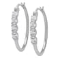 Gianni Argento Sterling Silver 4-Stone Hoop Earrings - image 1