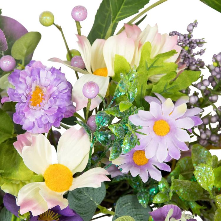 Northlight Seasonal Artificial Daisy & Mixed Foliage Wreath