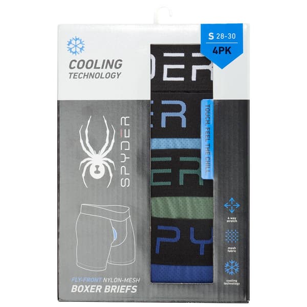 Mens Spyder Knit Boxer Briefs - Navy / Hunter / Lt. Blue / Black