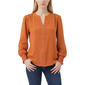 Petite NY Collection Long Smocked Sleeve Studded Detail Blouse - image 1