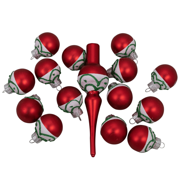 Northlight 15ct Frosted Tree Topper with Christmas Ball Ornaments