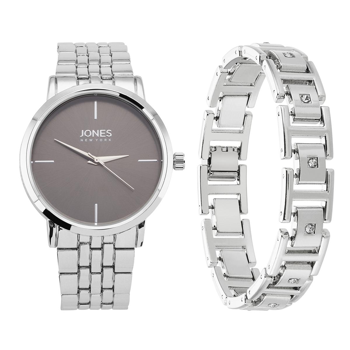 Mens Jones New York Silver-Tone Watch Set - 9775S-42-G28