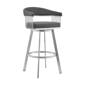 Armen Living Chelsea 25in. Faux Leather Swivel Counter Stool - image 2