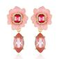 Guess Pink Floral Clip On Earrings - image 1