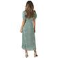 Womens Absolutely Famous Puff Sleeve V-Neck Midi Dress - image 2