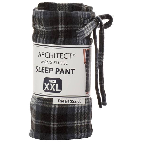Mens Architect® Fleece Sleep Pants - Black/White