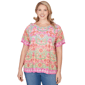 Plus Size Alfred Dunner Hothouse Florals Floral Damask Print Kni - image 1
