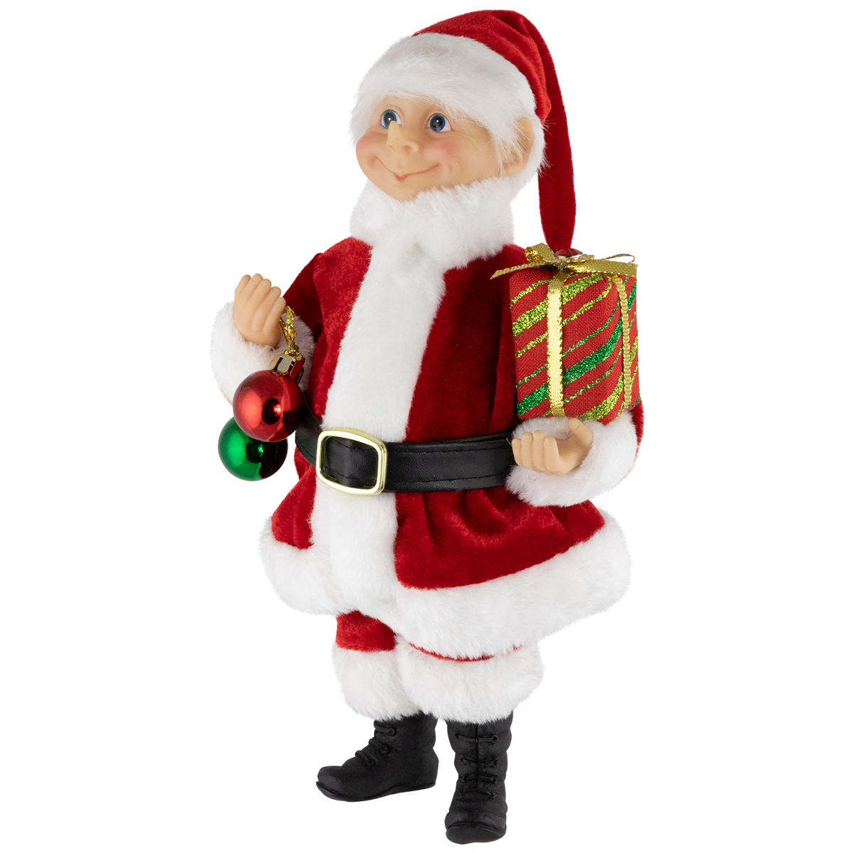 Northlight Santa Elf with Gift Christmas Figure - 14in.