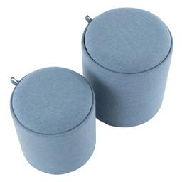 LumiSource Tray Contemporary Nesting Ottoman Set