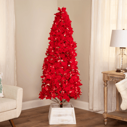 Northlight 6ft. Pre-Lit Color Changing Poinsettia Christmas Tree