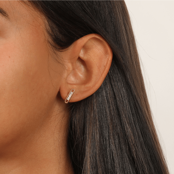 Brilliant Grown 1/10ctw. Lab-Grown Diamond Bar Earrings