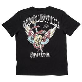 Young Mens Brooklyn Cloth&#174; Worldwide Hysteria Graphic Tee - Black