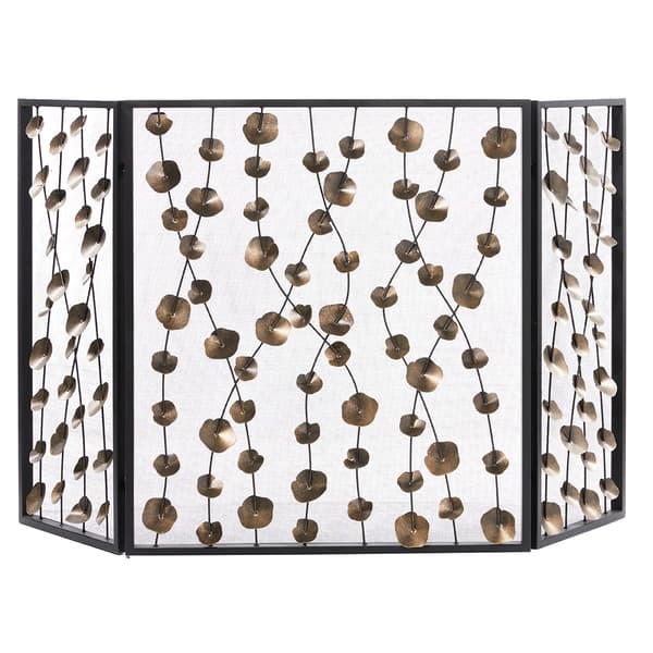 9th & Pike(R) Gold Metal Modern Fireplace Screen - image 