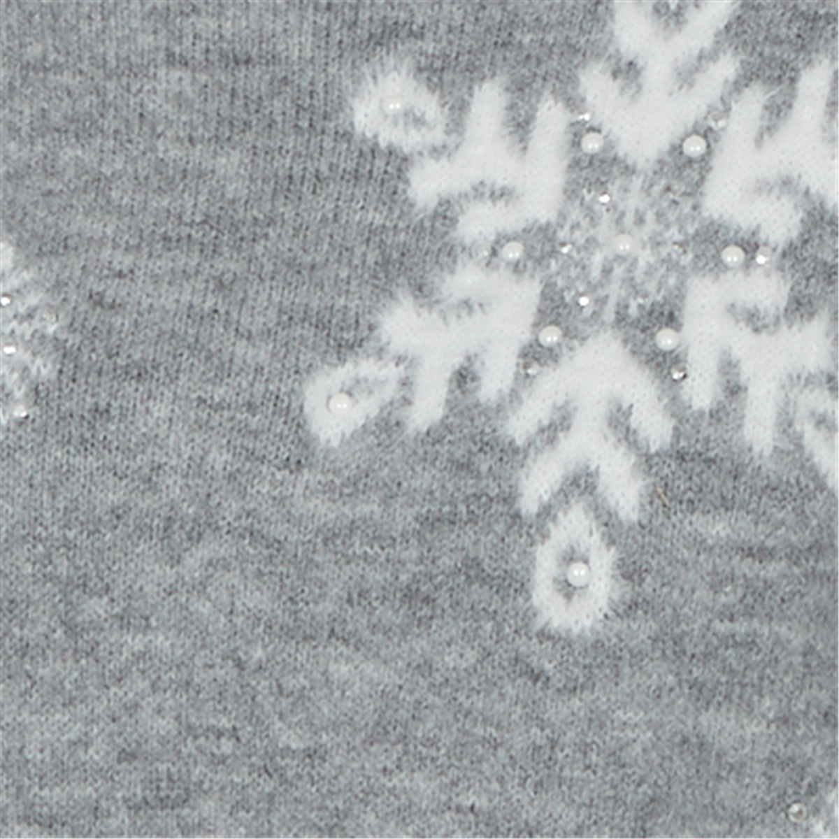 Petite Alfred Dunner Vail Snowflake Pearl Heathered Sweater