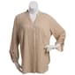 Plus Size Ruby Rd. Must Haves II Textured Henley Tunic Blouse - image 1