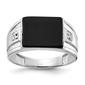 Mens Gentlemens Classics(tm) 14kt. White Gold Cushion Onyx Ring - image 1